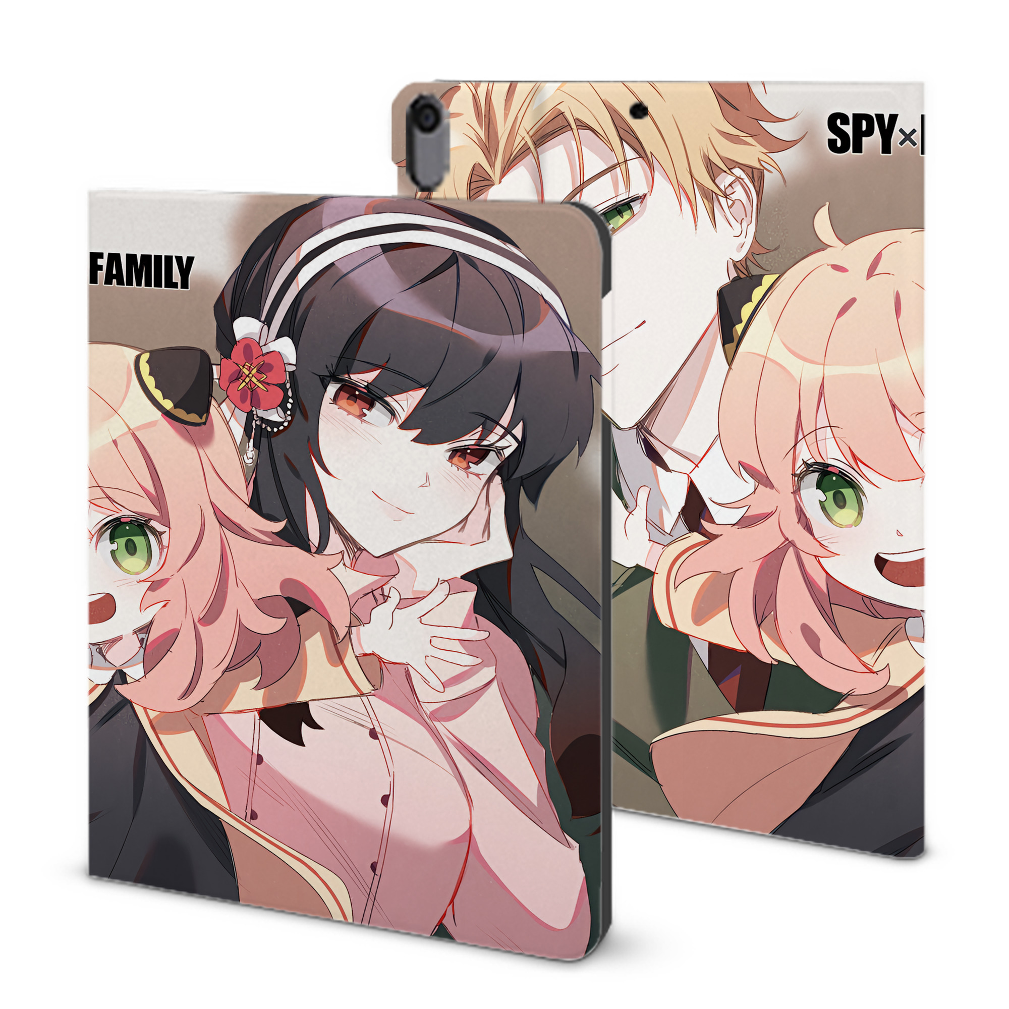 （画像用） SPY×FAMILY间谍家家酒 IPad ケース ブック型 PUレザー TPU 耐衝撃 軽量 薄型 ペン収納なし 全面保護 IPad 各モデル対応